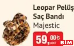 MAJESTİC LEOPAR PELÜŞ SAÇ BANDI